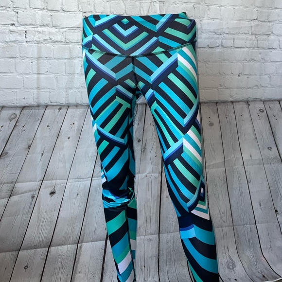 Champion Pants - champion blue & green striped leggings size XS